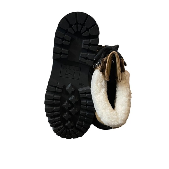 Marc Fisher Pierson Genuine Shearling Brown Suede Lace Up Boots NEW Size 8.5 - Picture 4 of 7